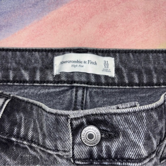 Abercrombie & fitch rhinestone high rise gray denim skirt womens size 12 / 31 - Picture 2 of 7
